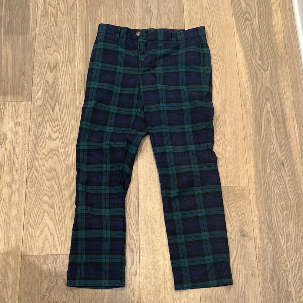 Vineyard Vines Green and Blue Chino Pants Classic Tartan Pattern - Worn Once